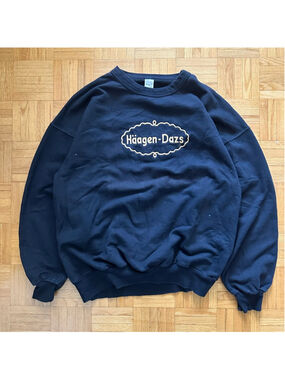Vintage 90s Haagen Dazs Ice Cream embroidered promo sweatshirt Size Large